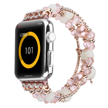 Bracelet de montre en agate lumineuse, For Apple Watch 5 & 4 40mm / 3 & 2 & 1 38mm, For Apple Watch Ultra 49mm / Series 8&7 45mm / SE 2&6&SE&5&4 44mm / 3&2&1 42mm