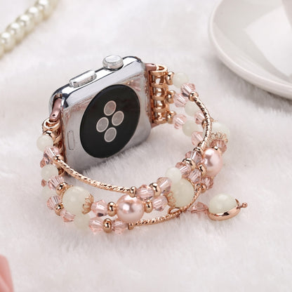 Bracelet de montre en agate lumineuse, For Apple Watch 5 & 4 40mm / 3 & 2 & 1 38mm, For Apple Watch Ultra 49mm / Series 8&7 45mm / SE 2&6&SE&5&4 44mm / 3&2&1 42mm