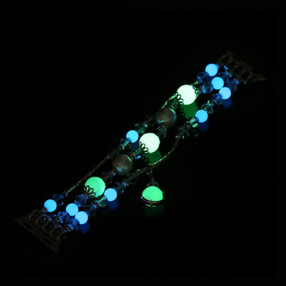 Bracelet de montre en agate lumineuse, For Apple Watch 5 & 4 40mm / 3 & 2 & 1 38mm, For Apple Watch Ultra 49mm / Series 8&7 45mm / SE 2&6&SE&5&4 44mm / 3&2&1 42mm