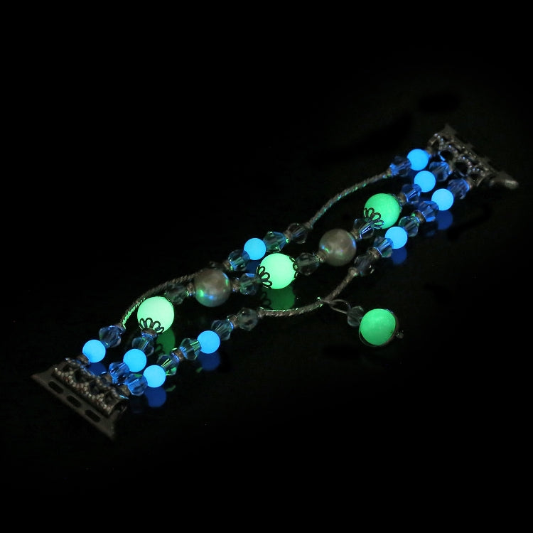 Bracelet de montre en agate lumineuse, For Apple Watch 5 & 4 40mm / 3 & 2 & 1 38mm, For Apple Watch Ultra 49mm / Series 8&7 45mm / SE 2&6&SE&5&4 44mm / 3&2&1 42mm