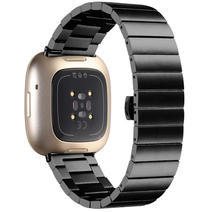 Bracelet de montre universel en métal avec boucle papillon, For Fitbit Versa 3 / Sense, For Fitbit Versa 4 / Sense 2