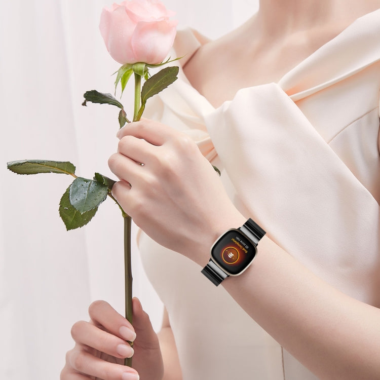 Bracelet de montre universel en métal avec boucle papillon, For Fitbit Versa 3 / Sense, For Fitbit Versa 4 / Sense 2