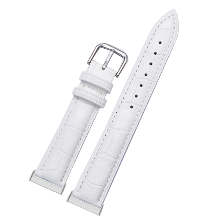 Bracelet de montre universel en cuir véritable à texture crocodile, For Fitbit Versa 3 / Sense, For Fitbit Versa 4 / Sense 2