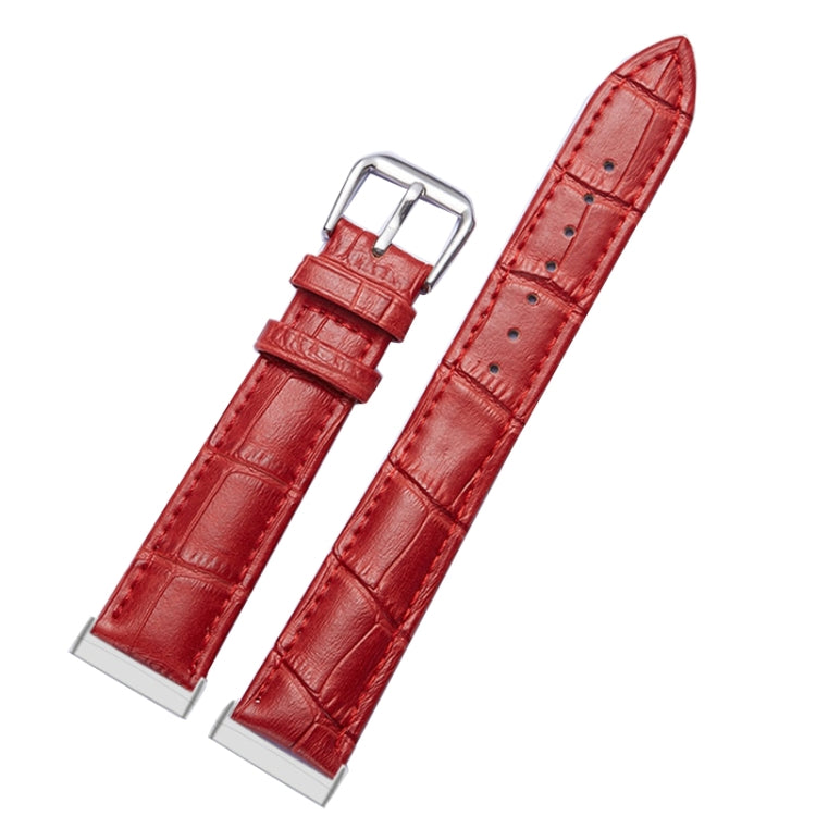 Bracelet de montre universel en cuir véritable à texture crocodile, For Fitbit Versa 3 / Sense, For Fitbit Versa 4 / Sense 2