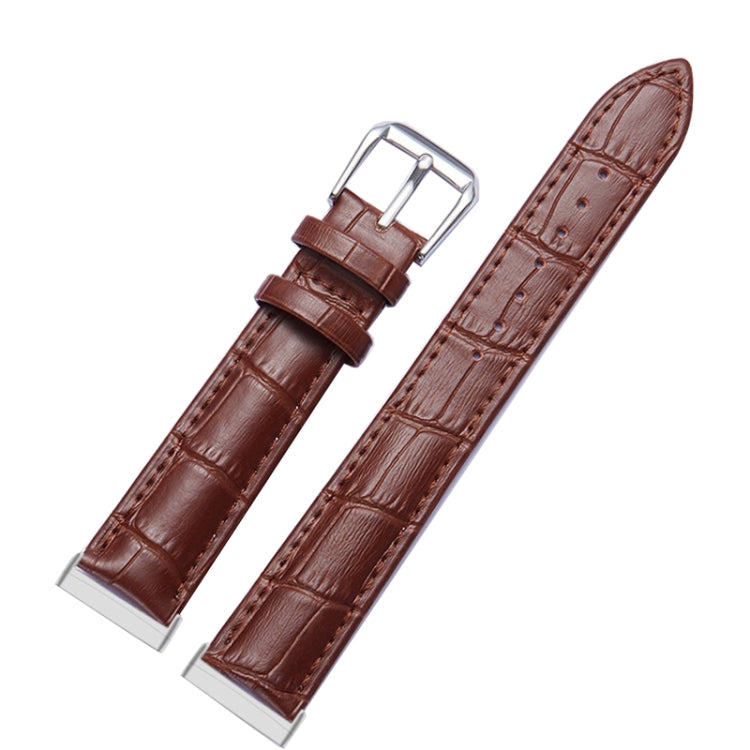 Bracelet de montre universel en cuir véritable à texture crocodile, For Fitbit Versa 3 / Sense, For Fitbit Versa 4 / Sense 2