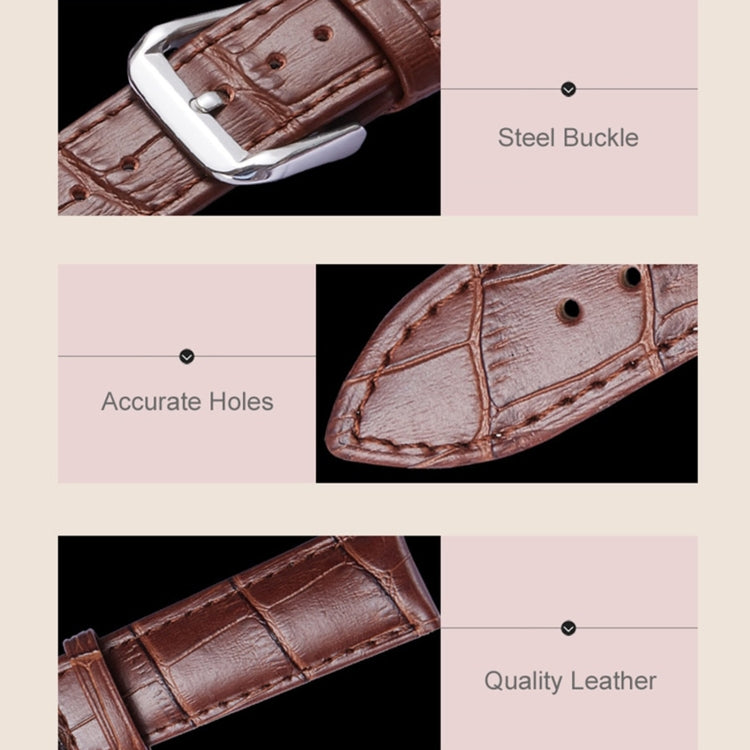 Bracelet de montre universel en cuir véritable à texture crocodile, For Fitbit Versa 3 / Sense, For Fitbit Versa 4 / Sense 2