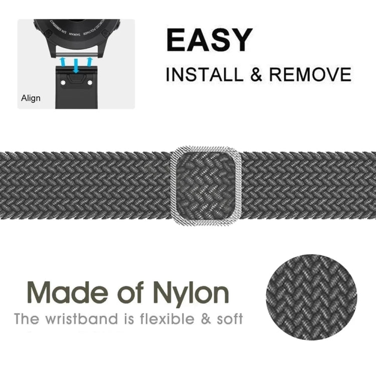 Bracelet de montre élastique en nylon tressé réglable, For Garmin Fenix 7X