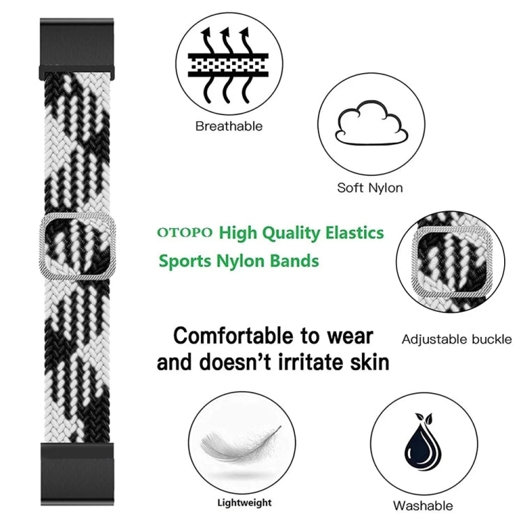Bracelet de montre élastique en nylon tressé réglable, For Garmin Fenix 7X