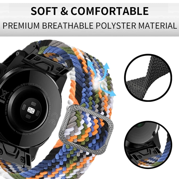 Bracelet de montre élastique en nylon tressé réglable, For Garmin Fenix 7X