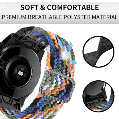 Bracelet de montre élastique en nylon tressé réglable, For Garmin Fenix 7X
