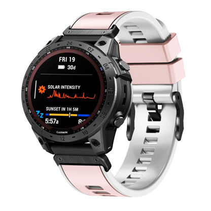 Bracelet de montre en silicone bicolore à armure toile de 26 mm, For Garmin Fenix 7X
