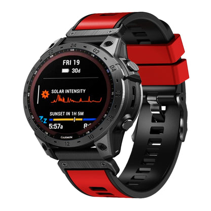 Bracelet de montre en silicone bicolore à armure toile de 26 mm, For Garmin Fenix 7X