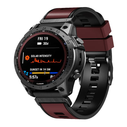 Bracelet de montre en silicone bicolore à armure toile de 26 mm, For Garmin Fenix 7X