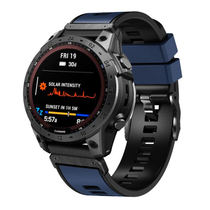 Bracelet de montre en silicone bicolore à armure toile de 26 mm, For Garmin Fenix 7X