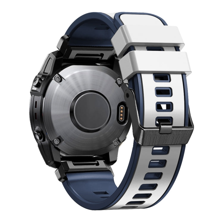 Bracelet de montre en silicone bicolore à armure toile de 22 mm, For Garmin Fenix 7