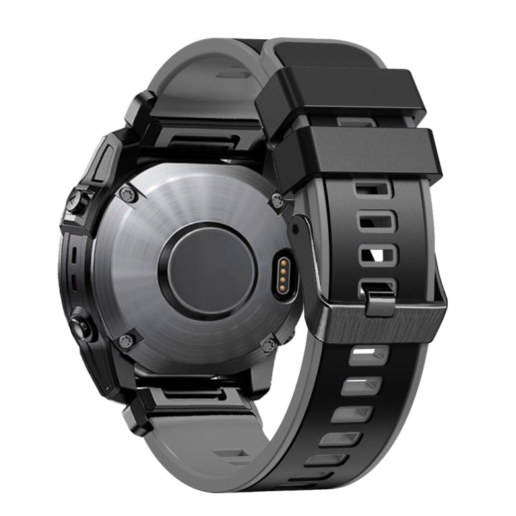 Bracelet de montre en silicone bicolore à armure toile de 22 mm, For Garmin Fenix 7