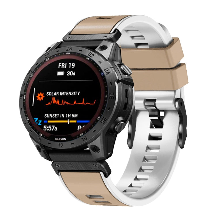 Bracelet de montre en silicone bicolore à armure toile de 22 mm, For Garmin Fenix 7