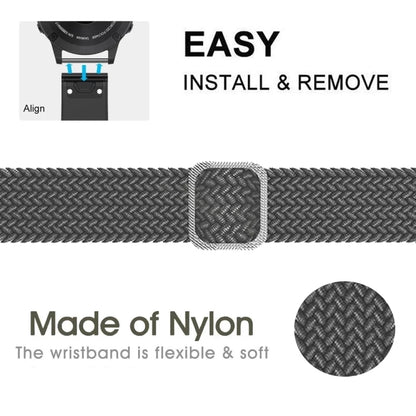 Bracelet de montre élastique en nylon tressé réglable, For Garmin Fenix 7