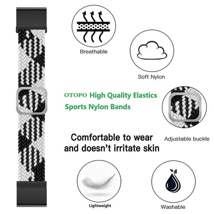 Bracelet de montre élastique en nylon tressé réglable, For Garmin Fenix 7
