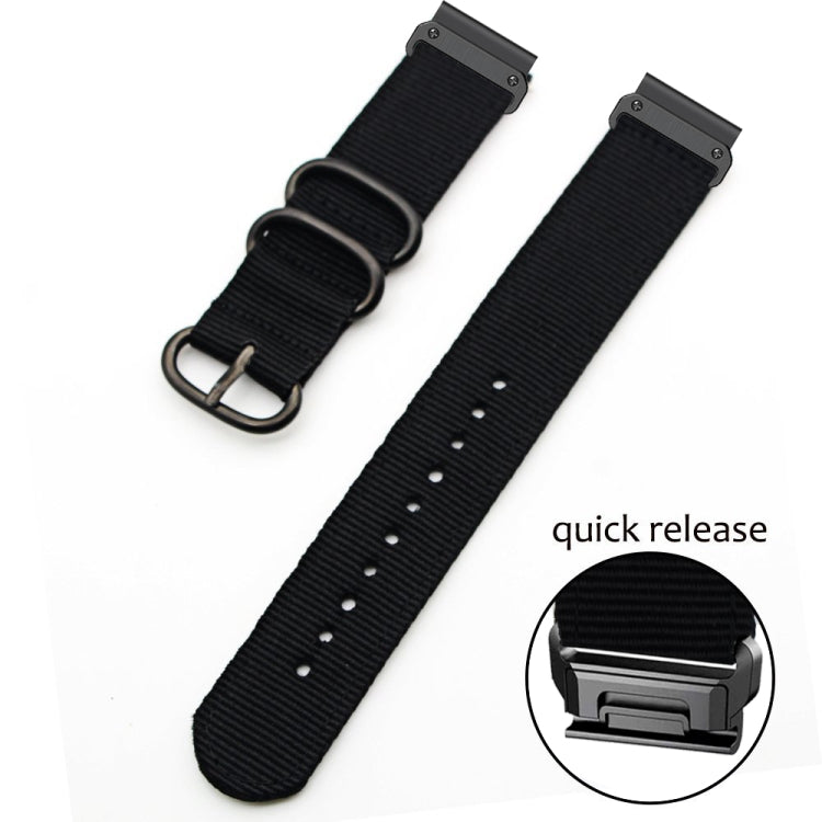 Bracelet de montre en nylon à boucle en acier à trois anneaux, For Garmin Fenix 7X, For Garmin Fenix 7