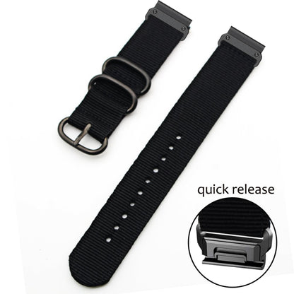 Bracelet de montre en nylon à boucle en acier à trois anneaux, For Garmin Fenix 7X, For Garmin Fenix 7