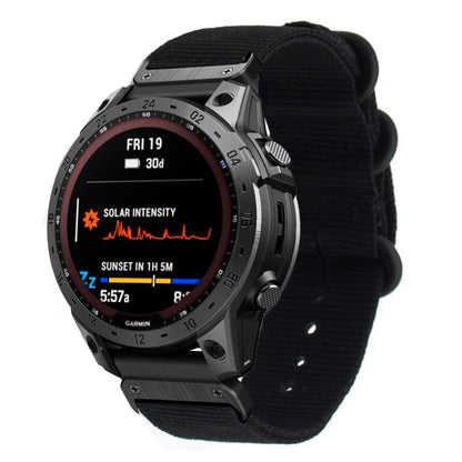Bracelet de montre en nylon à boucle en acier à trois anneaux, For Garmin Fenix 7X, For Garmin Fenix 7
