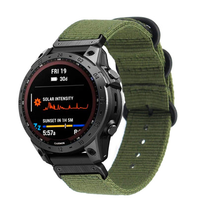 Bracelet de montre en nylon à boucle en acier à trois anneaux, For Garmin Fenix 7X, For Garmin Fenix 7