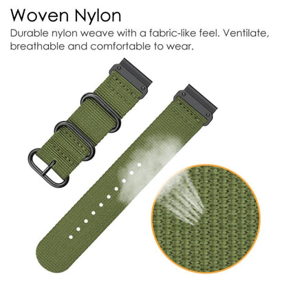 Bracelet de montre en nylon à boucle en acier à trois anneaux, For Garmin Fenix 7X, For Garmin Fenix 7