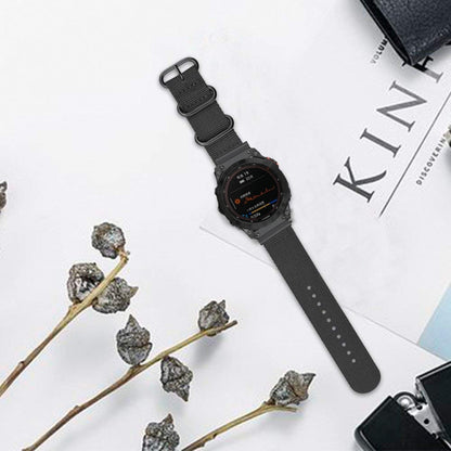 Bracelet de montre en nylon à boucle en acier à trois anneaux, For Garmin Fenix 7X, For Garmin Fenix 7