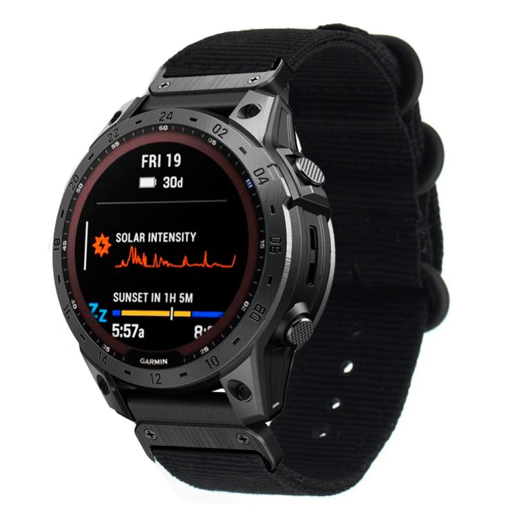 Bracelet de montre en nylon à boucle en acier à trois anneaux, For Garmin Fenix 7X, For Garmin Fenix 7