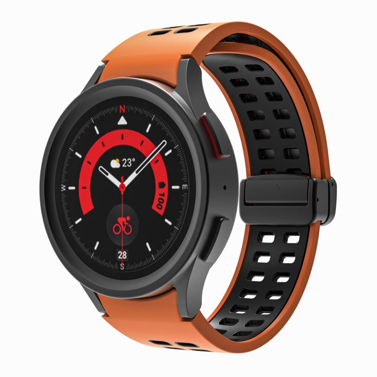Bracelet de montre en silicone à boucle déployante à double rangée, For Samsung Galaxy Watch5 Pro