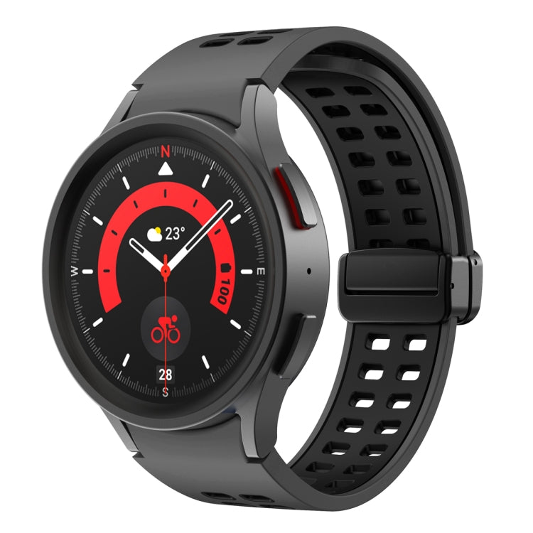 Bracelet de montre en silicone à boucle déployante à double rangée, For Samsung Galaxy Watch5 Pro