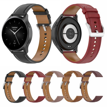Bracelet de montre en cuir véritable de 22 mm, For Huawei Watch Buds/Xiaomi Watch S2
