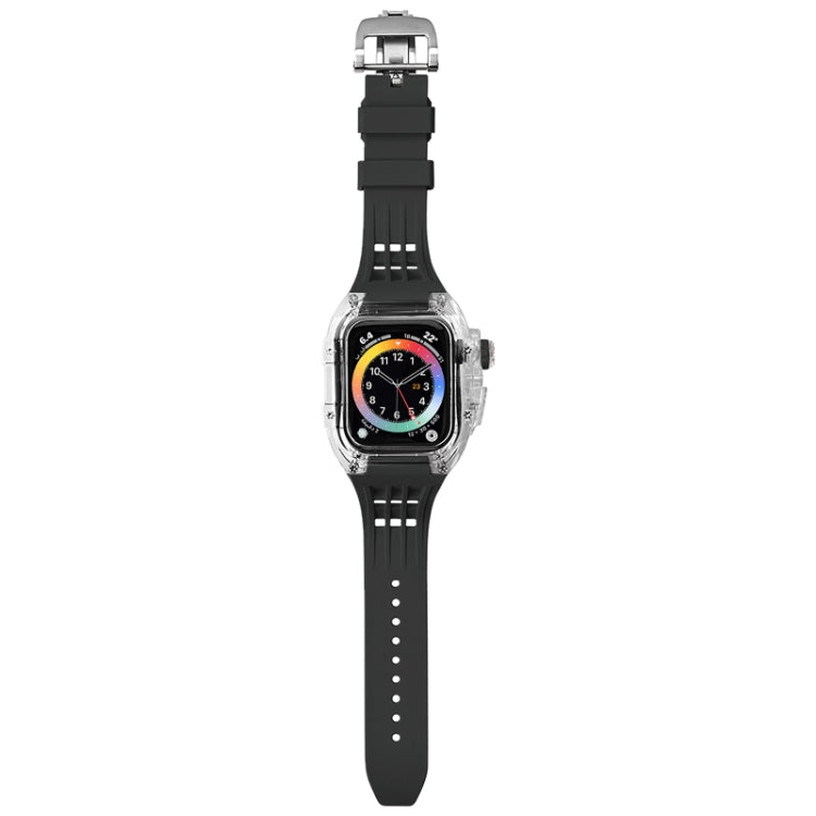 Boîtier de bracelet de montre transparent en caoutchouc fluoré, For Apple Watch Series 8&7 45mm, For Apple Watch Series 8&7 45mm/SE 2&6&SE&5&4 44mm