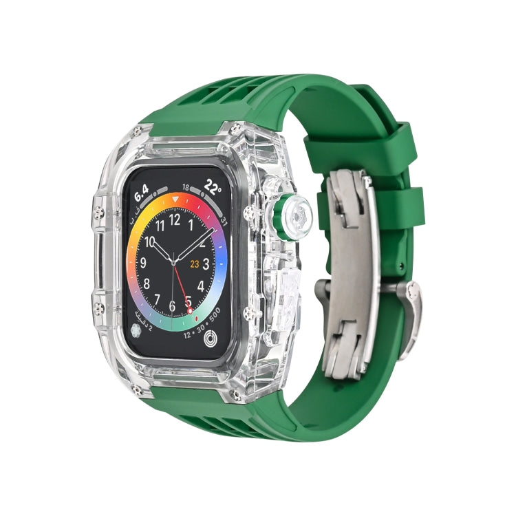 Boîtier de bracelet de montre transparent en caoutchouc fluoré, For Apple Watch Series 8&7 45mm, For Apple Watch Series 8&7 45mm/SE 2&6&SE&5&4 44mm