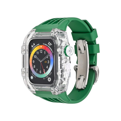 Boîtier de bracelet de montre transparent en caoutchouc fluoré, For Apple Watch Series 8&7 45mm, For Apple Watch Series 8&7 45mm/SE 2&6&SE&5&4 44mm