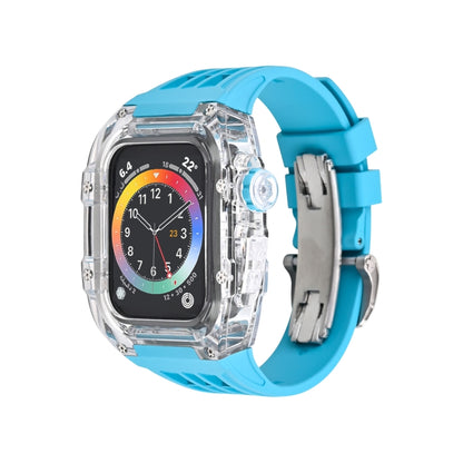 Boîtier de bracelet de montre transparent en caoutchouc fluoré, For Apple Watch Series 8&7 45mm, For Apple Watch Series 8&7 45mm/SE 2&6&SE&5&4 44mm