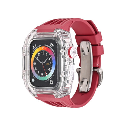 Boîtier de bracelet de montre transparent en caoutchouc fluoré, For Apple Watch Series 8&7 45mm, For Apple Watch Series 8&7 45mm/SE 2&6&SE&5&4 44mm