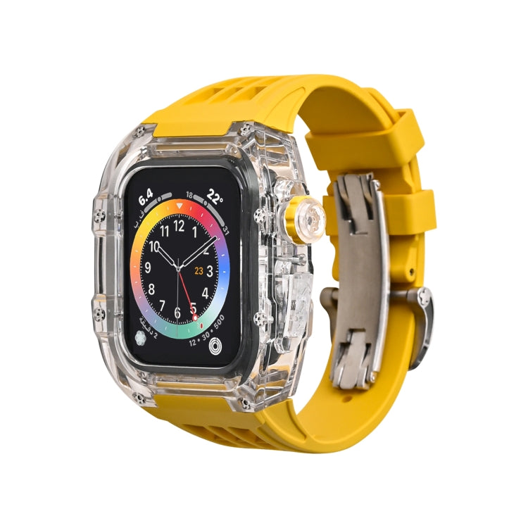 Boîtier de bracelet de montre transparent en caoutchouc fluoré, For Apple Watch Series 8&7 45mm, For Apple Watch Series 8&7 45mm/SE 2&6&SE&5&4 44mm