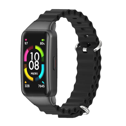 MIJOBS CS Bracelet de montre respirant en silicone marin, For Huawei Band 6 / Honor Band 6, For Huawei Band 7 / 7 NFC