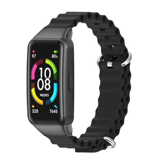 MIJOBS CS Bracelet de montre respirant en silicone marin, For Huawei Band 6 / Honor Band 6, For Huawei Band 7 / 7 NFC