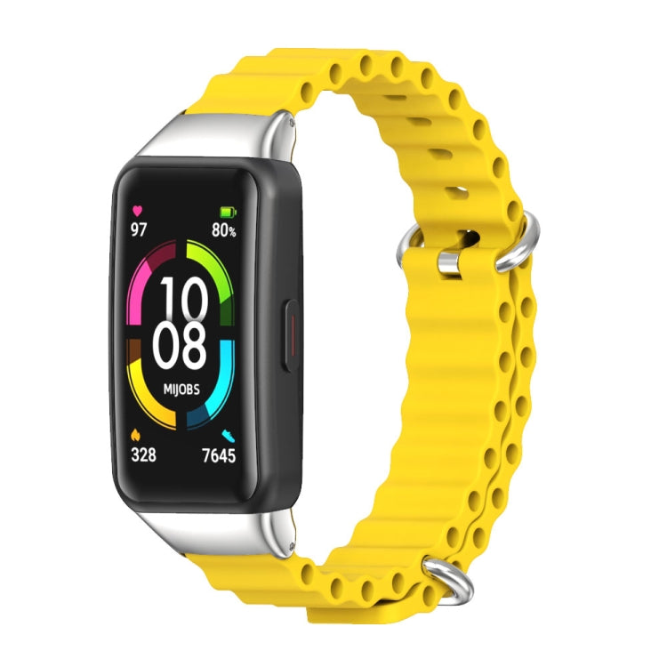 MIJOBS CS Bracelet de montre respirant en silicone marin, For Huawei Band 6 / Honor Band 6, For Huawei Band 7 / 7 NFC
