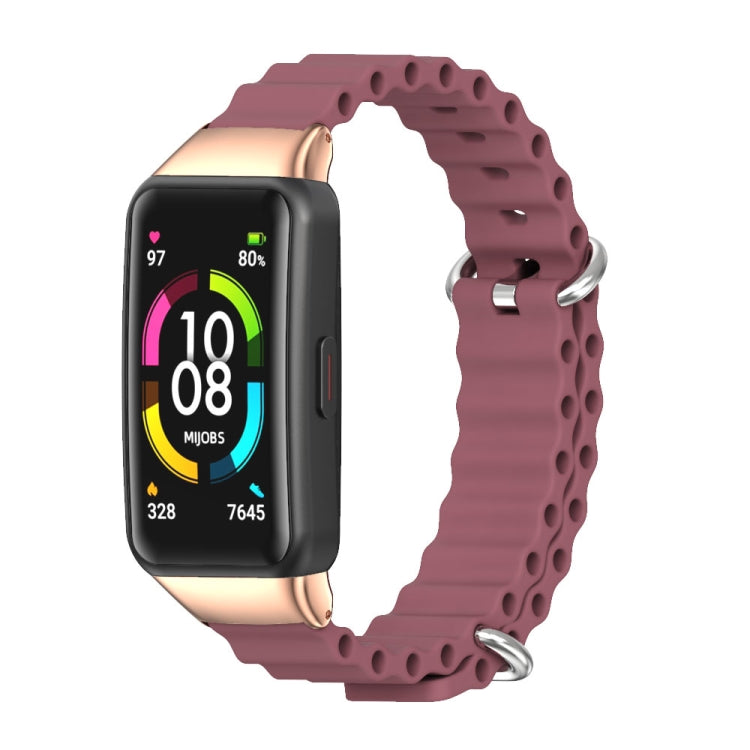 MIJOBS CS Bracelet de montre respirant en silicone marin, For Huawei Band 6 / Honor Band 6, For Huawei Band 7 / 7 NFC