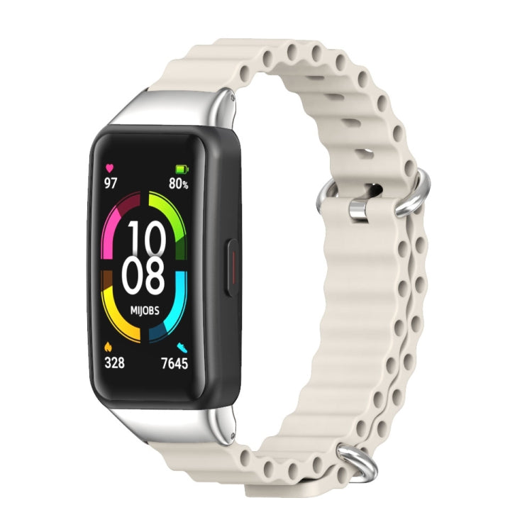 MIJOBS CS Bracelet de montre respirant en silicone marin, For Huawei Band 6 / Honor Band 6, For Huawei Band 7 / 7 NFC