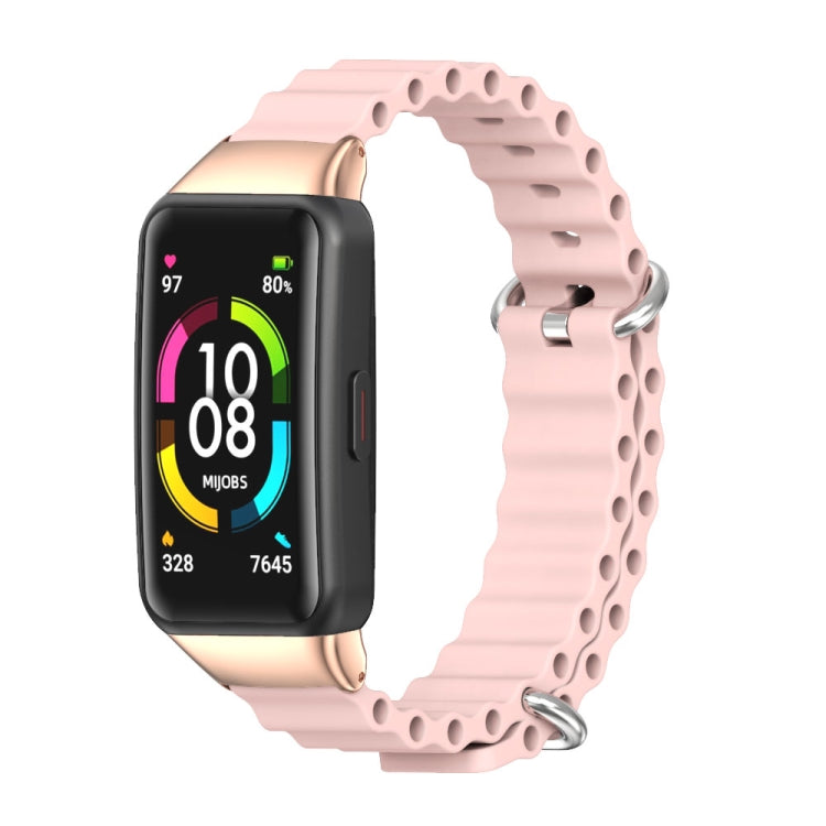 MIJOBS CS Bracelet de montre respirant en silicone marin, For Huawei Band 6 / Honor Band 6, For Huawei Band 7 / 7 NFC