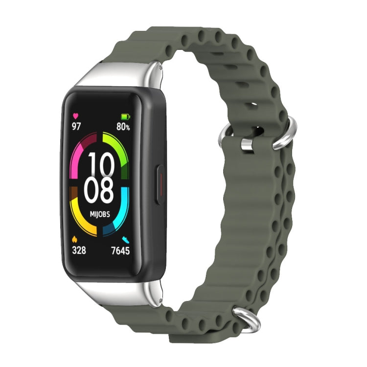 MIJOBS CS Bracelet de montre respirant en silicone marin, For Huawei Band 6 / Honor Band 6, For Huawei Band 7 / 7 NFC