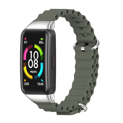 MIJOBS CS Bracelet de montre respirant en silicone marin, For Huawei Band 6 / Honor Band 6, For Huawei Band 7 / 7 NFC