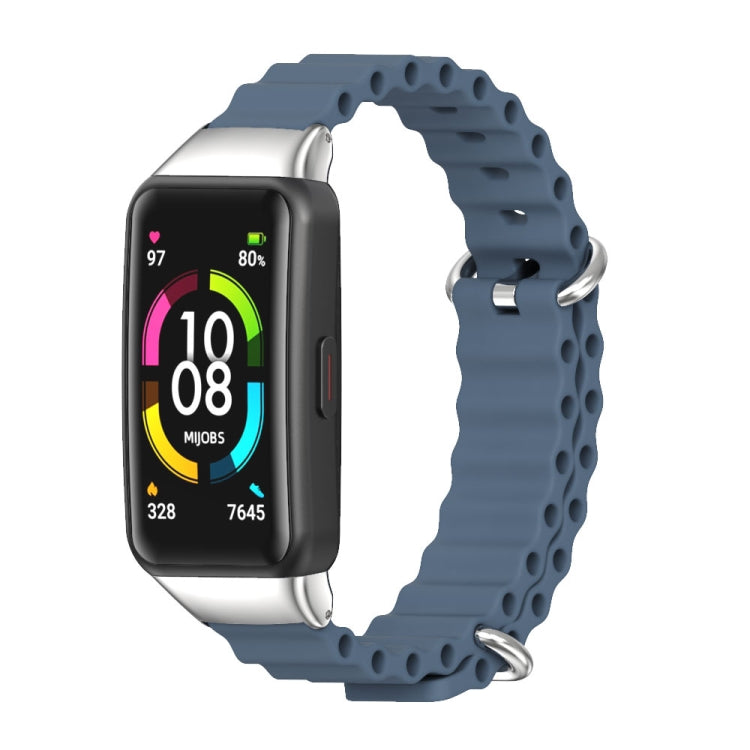MIJOBS CS Bracelet de montre respirant en silicone marin, For Huawei Band 6 / Honor Band 6, For Huawei Band 7 / 7 NFC