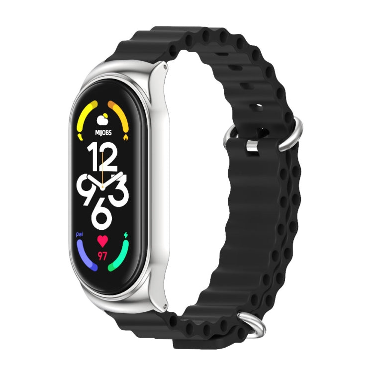 MIJOBS CS Bracelet de montre respirant en silicone marin, For Xiaomi Mi Band 6 / 5, For Xiaomi Mi Band 7 / 7 NFC