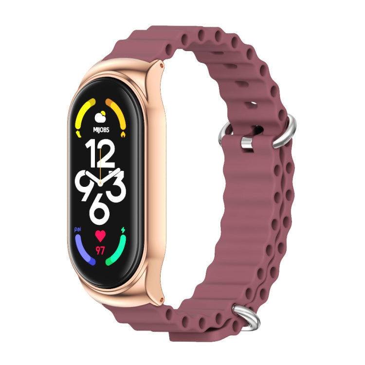 MIJOBS CS Bracelet de montre respirant en silicone marin, For Xiaomi Mi Band 6 / 5, For Xiaomi Mi Band 7 / 7 NFC